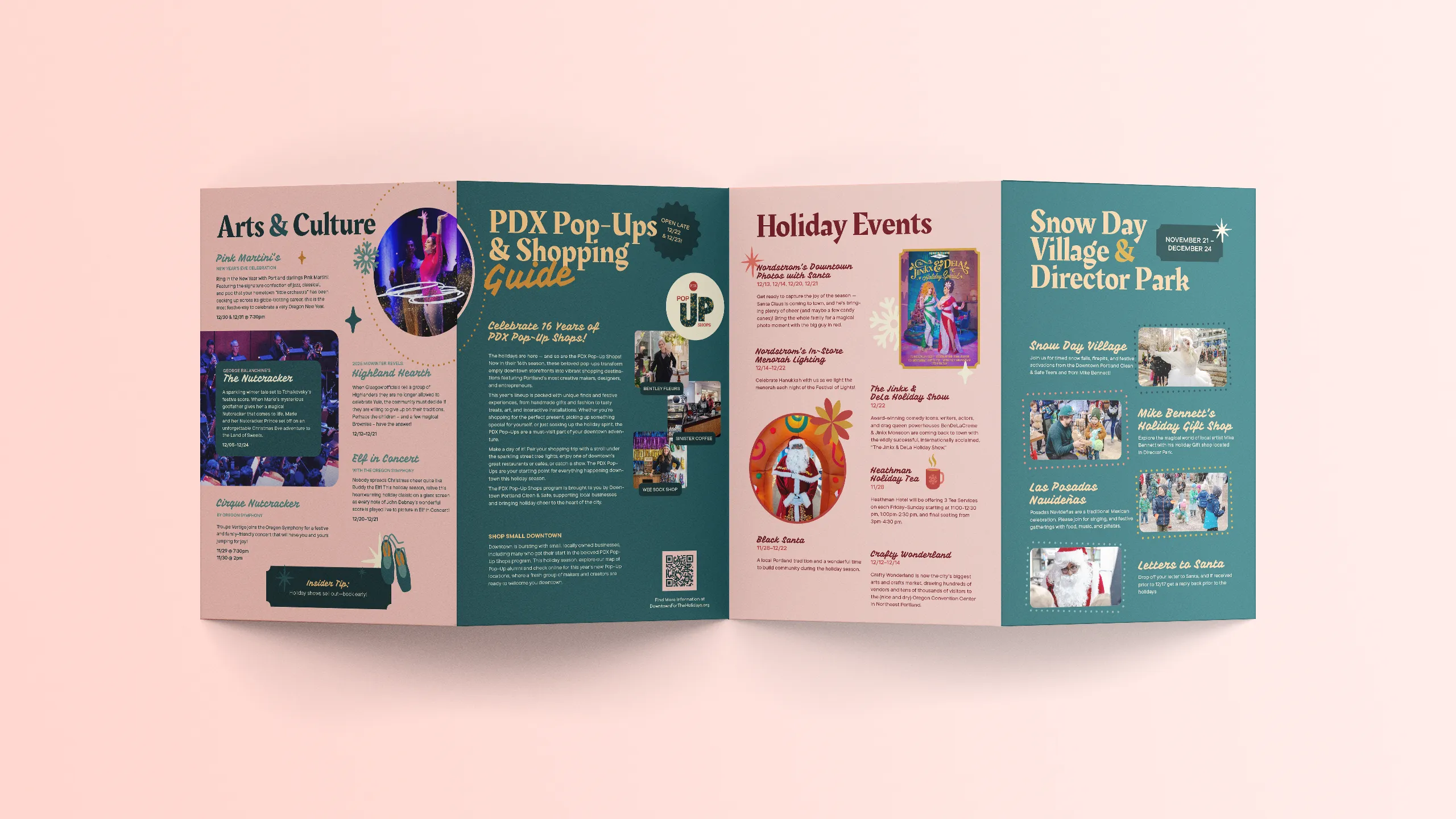 Downtown for the Holidays brochure — back